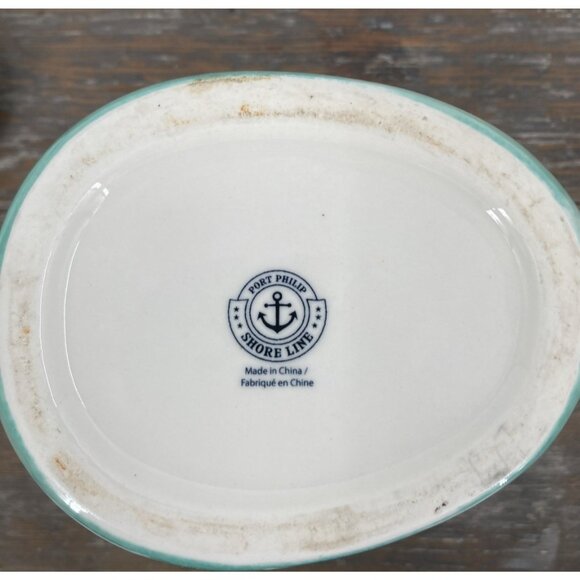 Port Phillip Shore Line Teal Whale Ceramic Cookie Jar Salt Water Marine Mammals - Picture 7 of 10